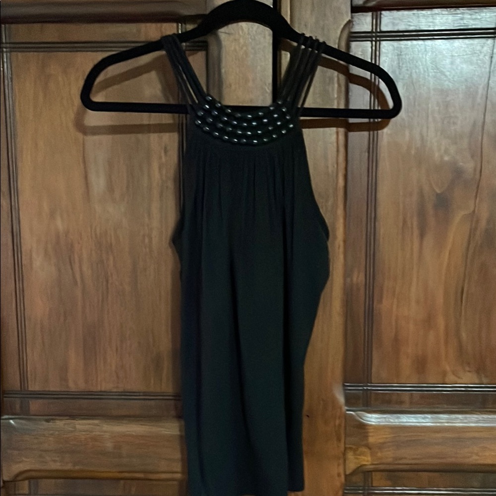 Black Sleeveless Top with Studded Detail